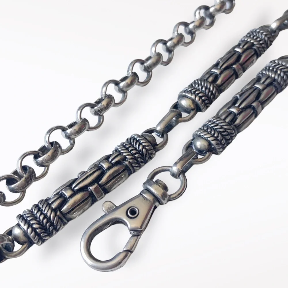 Vintage Metal Chain Belt Y2K Antiqued Silver Links Medium